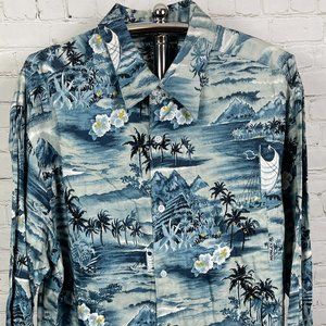 NWT VINTAGE 90'S HURLEY MEN'S "INNER ISLAND" CASUAL BUTTON UP SHIRT MADE IN USA